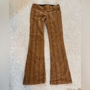 Vtg Juicy Couture Brown Striped Flare Pants Sz 27